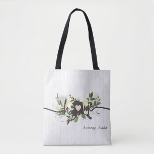 Tote Bag Alaska État Personnalisé Votre Ville Rustique