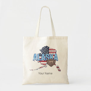 Tote Bag Alaska State États-Unis Carte Vintage USA