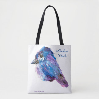Tote Bag Alaskan Chick _fireweed back canvas_Sac fourre-tou
