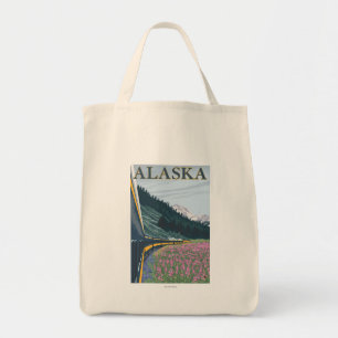 Tote Bag AlaskaRailroad et Vintage voyage de Fireweed