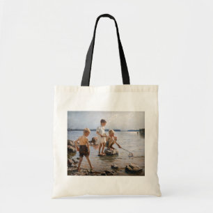 Tote Bag Albert Edelfeue - Les garçons jouent sur le rivage