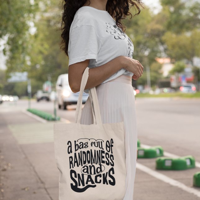 Tote Bag Aléatoire & Snacks Drôle Moderne Élégant (Add a touch of humour to your everyday adventures!)
