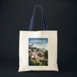 Tote Bag Alentejo Portugal Travel Art Vintage<br><div class="desc">Alentejo conception de déplacement vectoriel rétro. En portugais,  son nom signifie "au-delà du fleuve Tage". L'Alentejo comprend les régions de l'Alto Alentejo et du Baixo Alentejo.</div>