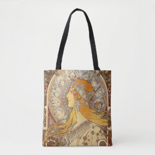 Tote Bag Alfonse Mucha Zodiaque Art Nouveau Femme
