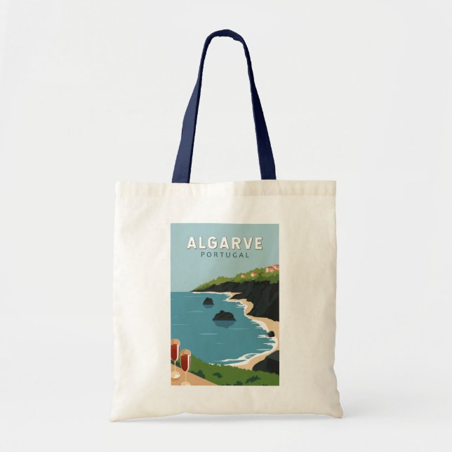 Tote Bag Algarve Portugal Retro Travel Art Vintage (Devant)