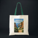 Tote Bag Algarve Portugal Travel Art Vintage<br><div class="desc">Design d'art vectoriel de l'Algarve. L'Algarve,  la région la plus méridionale du Portugal,  est connue pour ses plages de l'Atlantique et ses stations de golf.</div>