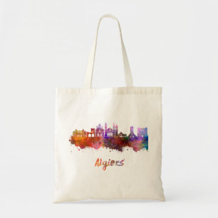 Tote Bag Alger skyline en aquarelle