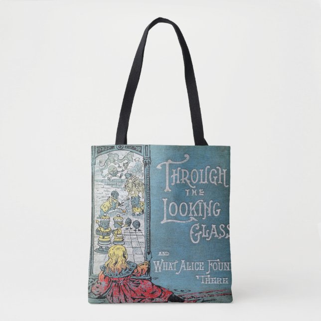 Tote Bag Alice à travers le verre qui regarde (Devant)