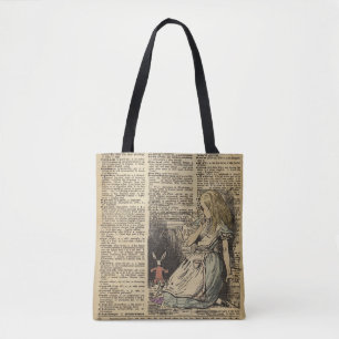 Tote Bag Alice au pays des merveilles et le lapin blanc