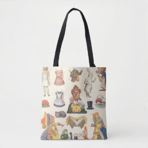 Tote Bag Alice au pays des merveilles, Poupée en papier vic