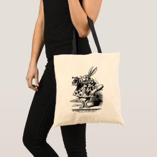 Tote Bag Alice au pays des merveilles vintage Lapin Blanc e
