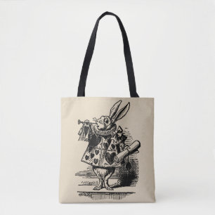 Tote Bag Alice au pays des merveilles vintage : le Lapin bl
