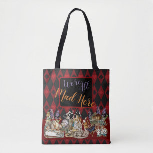 Tote Bag Alice Aventures avec le Chat de Cheshire Fou du Pa