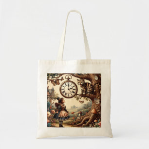 Tote Bag Alice et Chat du Cheshire : Fantaisie Merveilleuse