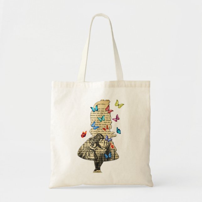 Tote Bag Alice In Wonderland Livre Vintage (Devant)