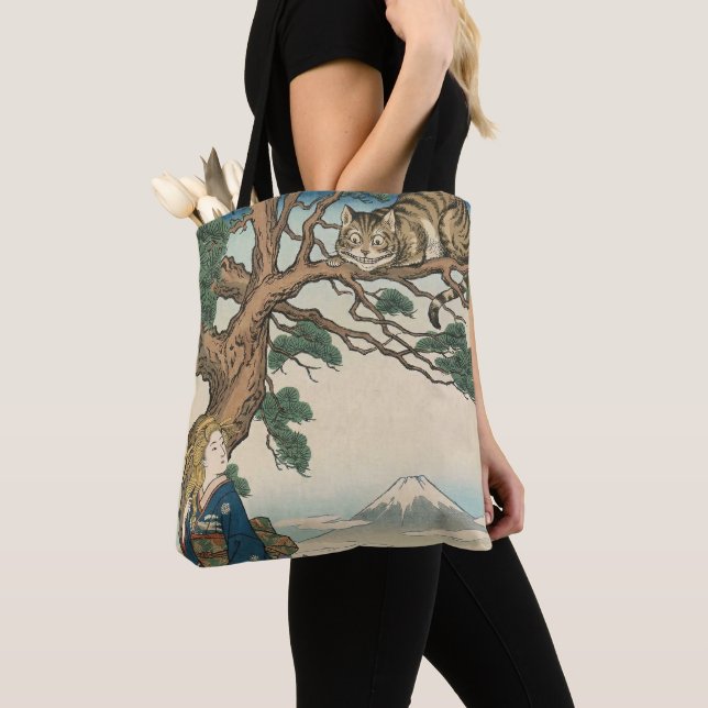 Tote Bag Alice Lost in Japan | Ukiyo-e Mad Journey (De près)