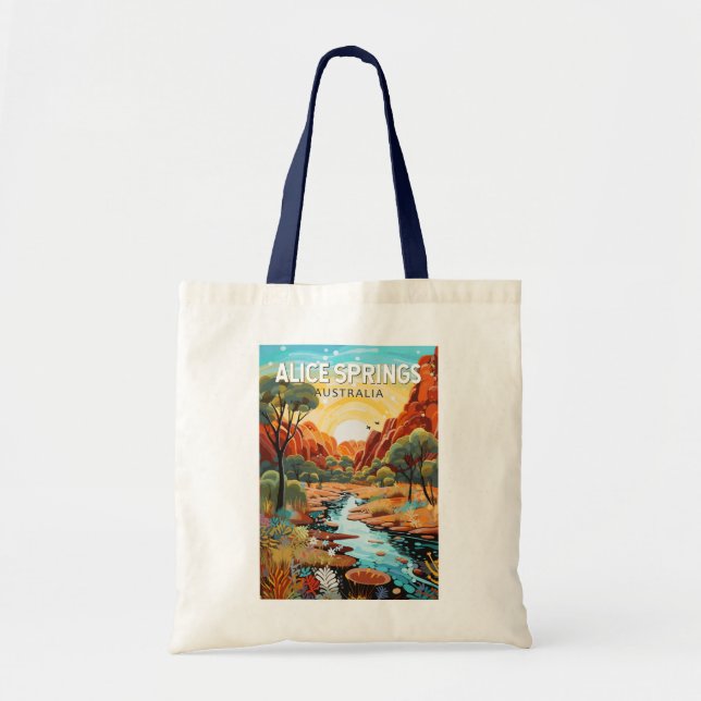 Tote Bag Alice Springs Australie Travel Art Vintage (Devant)