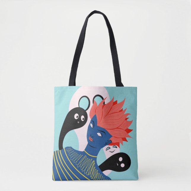 Tote Bag Alien psychédélique Trippy (Devant)