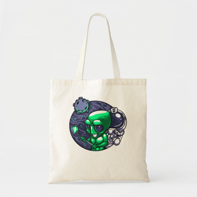 Tote Bag Alien Selfie Snap Pour Astronome Enseignant Ventil (Devant)