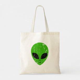 Tote Bag alien vert tête pour science-fiction extraterrestr