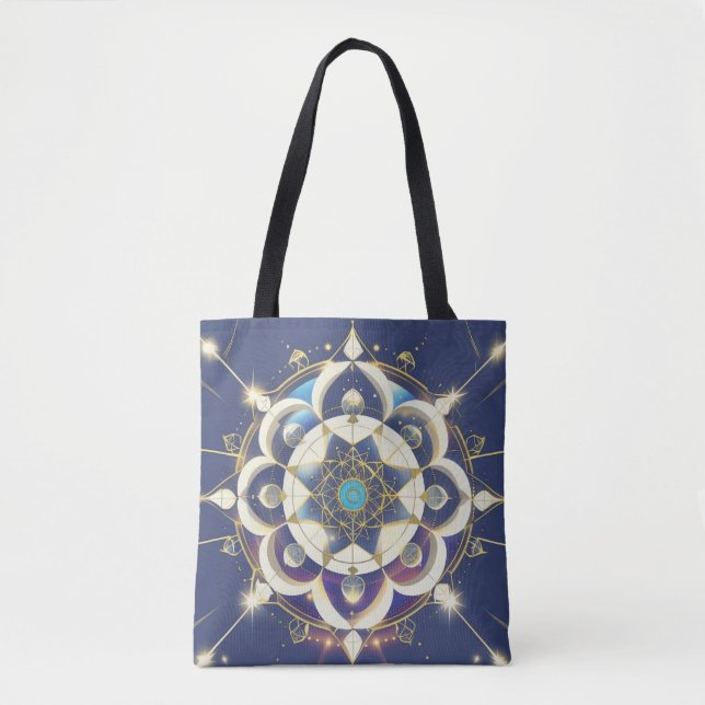 Tote Bag Alignement Étoile Dorée – Un Univers de Géométrie  (Devant)