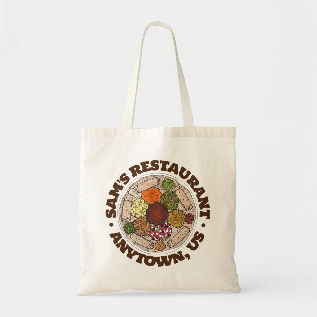 Tote Bag Alimentation éthiopienne Injera Wat Restaurant Nou (Devant)