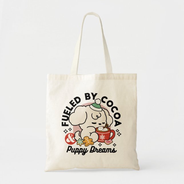 Tote Bag Alimenté par le cacao et les Rêves de chiots - Chi (Devant)