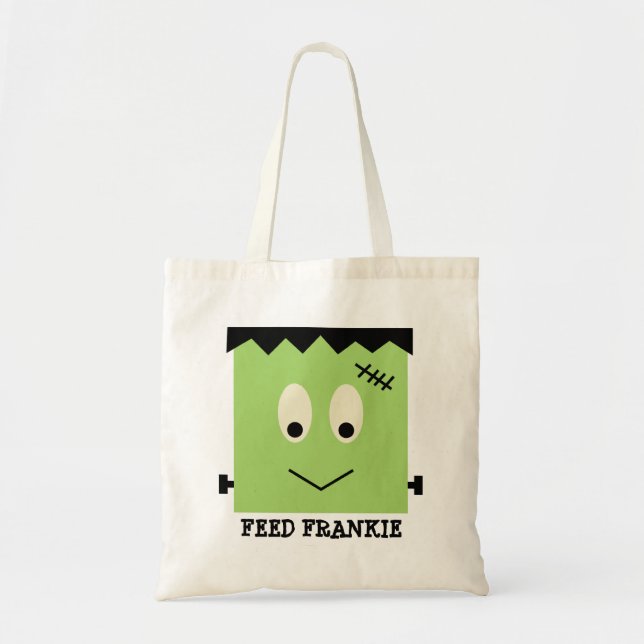 Tote Bag Alimenter Frankie green Halloween tour de bonbons  (Devant)