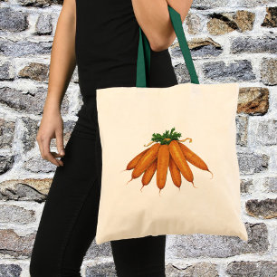 Tote Bag Aliments Anciens, Bouquet de Carottes Biologiques
