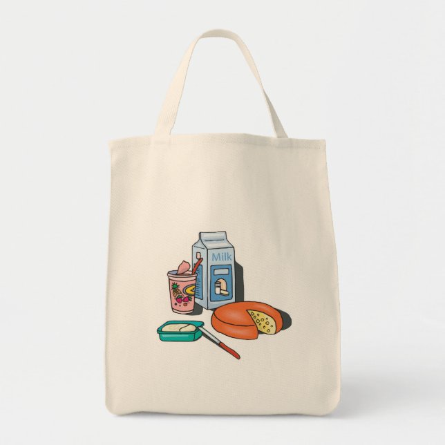 Tote Bag aliments laitiers (Devant)