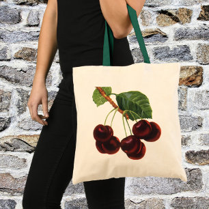 Tote Bag Aliments vintages de fruits, Cerises mûres d'un ar