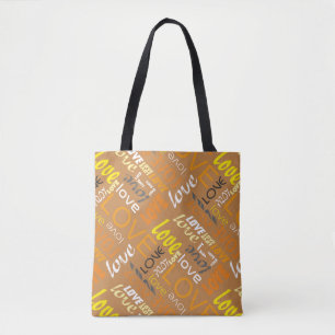 Tote Bag Alive Orange Gallery Love Words Art