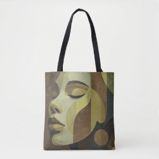 Tote Bag All-over Abstract Face Shoulder Tote