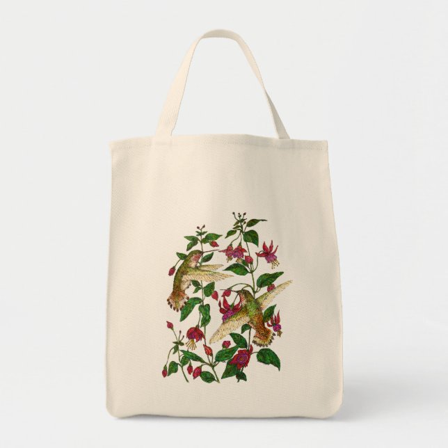Tote Bag Allans Hummingbirds et Fuschia (Devant)