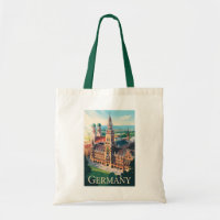 Allemagne Munich Illustration Voyage Art Vintage