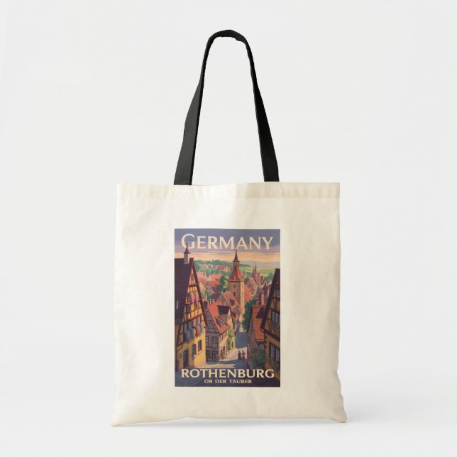 Tote Bag Allemagne Rothenburg ob der Tauber Illustration Ar (Devant)