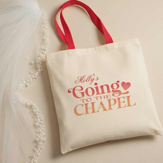 Tote Bag Aller à la chapelle - Fête de mariage sur mesure (Send the bride off in style with this trendy "Going to the Chapel" design!)