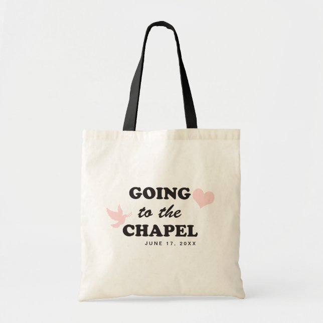 Tote Bag Aller à la chapelle | Mariée sur mesure (Devant)