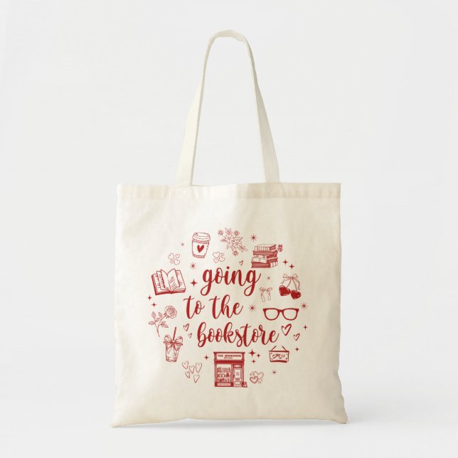 Tote Bag Aller À La Librairie (Devant)