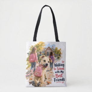 Tote Bag Aller à l'école avec mes meilleurs amis