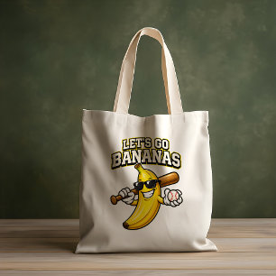 Tote Bag Allons Bananes Baseball Rétro Banane Drôle