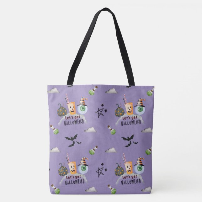 Tote Bag "Allons chercher Hallo-Bizarre" Funky Halloween vi (Devant)