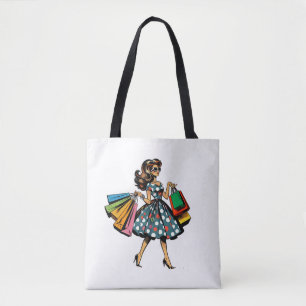 Tote Bag Allons faire du shopping ! Rétro personnalisé