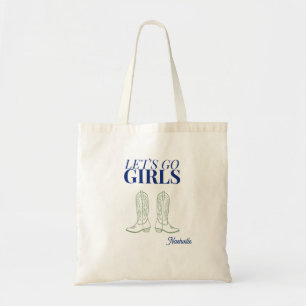 Tote Bag Allons les filles cowgirl Green Cute Bachelorette