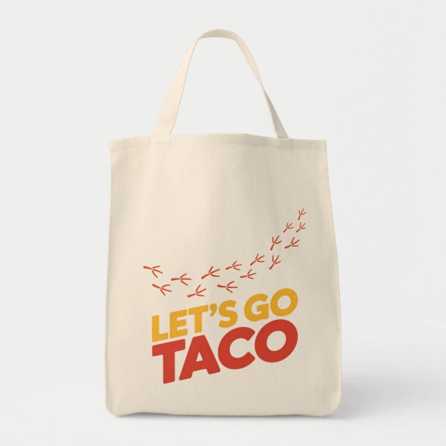 Tote Bag Allons voir TACO Empreintes de poulet (Devant)