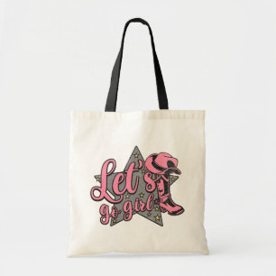 Tote Bag Allons-y Fille Cowgirl Western Boot Rose