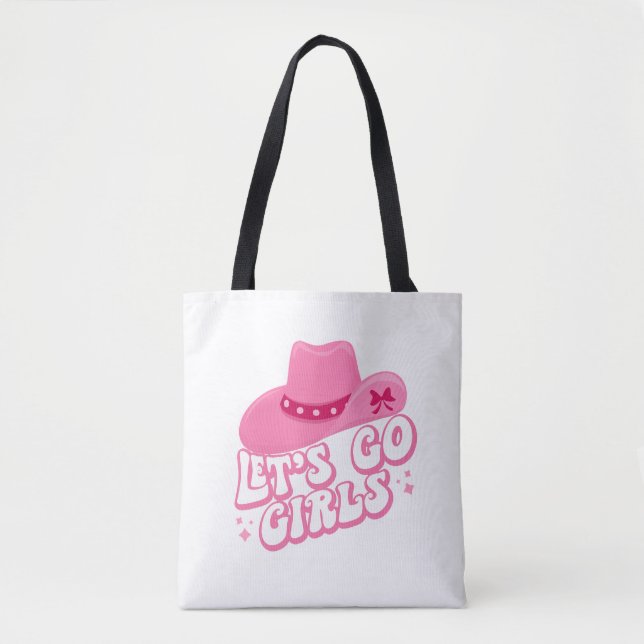 Tote Bag Allons-y Filles, Voyage Filles, Retro Graphic (Devant)