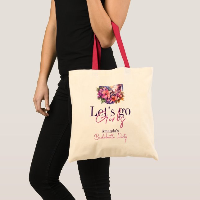 Tote Bag Allons-y les filles Dernière Disco Rose pour la fu (Devant (produit))