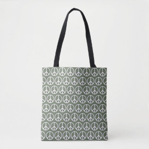 Tote Bag Allover des signaux verts de paix