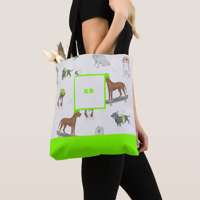Tote Bag Allover personnalisé imprimé Chien Fourre-tout (De près)
